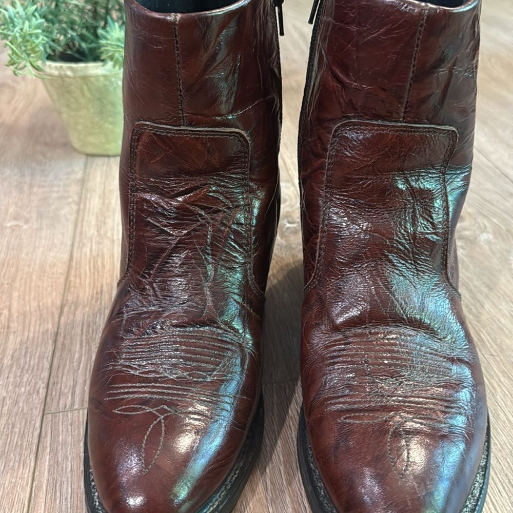 DURANGO MENS GEUINE LEATHER WINE/DARK RED WESTERN BOOTS SIZE 7 WIDE EEEUC - Picture 5 of 11